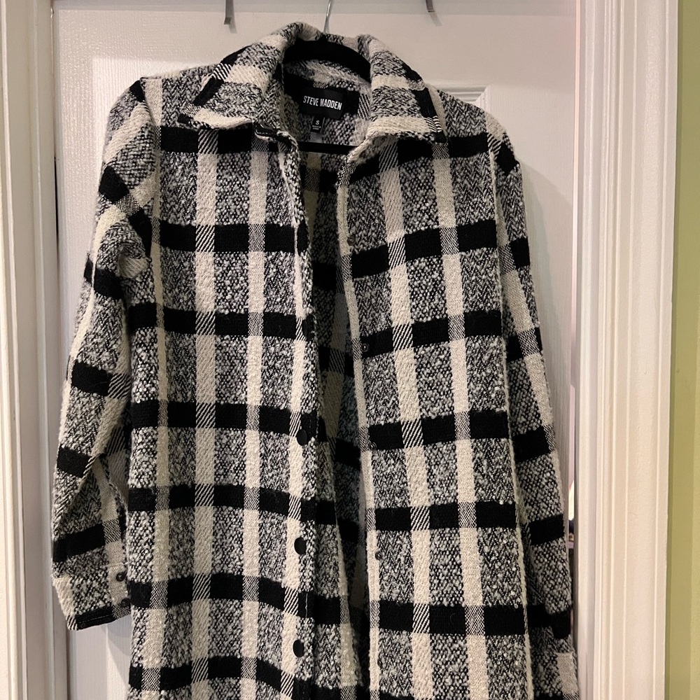 Steve Madden Black and White Teddy Jacket